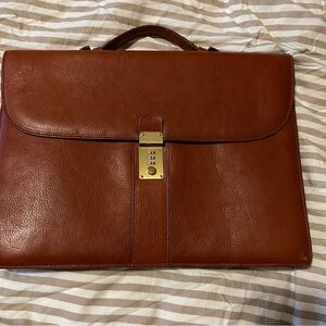 Vintage Bally Swiss Leather Attache Briefcase Brass Combo Lock